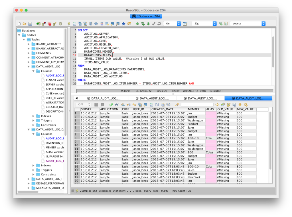 razorsql log